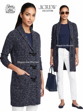 J.Crew Collection speckled toggle coatigan cardigan duster sweater *iAmWarrior